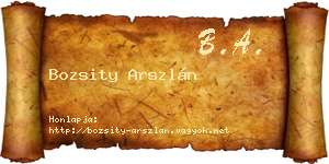 Bozsity Arszlán névjegykártya